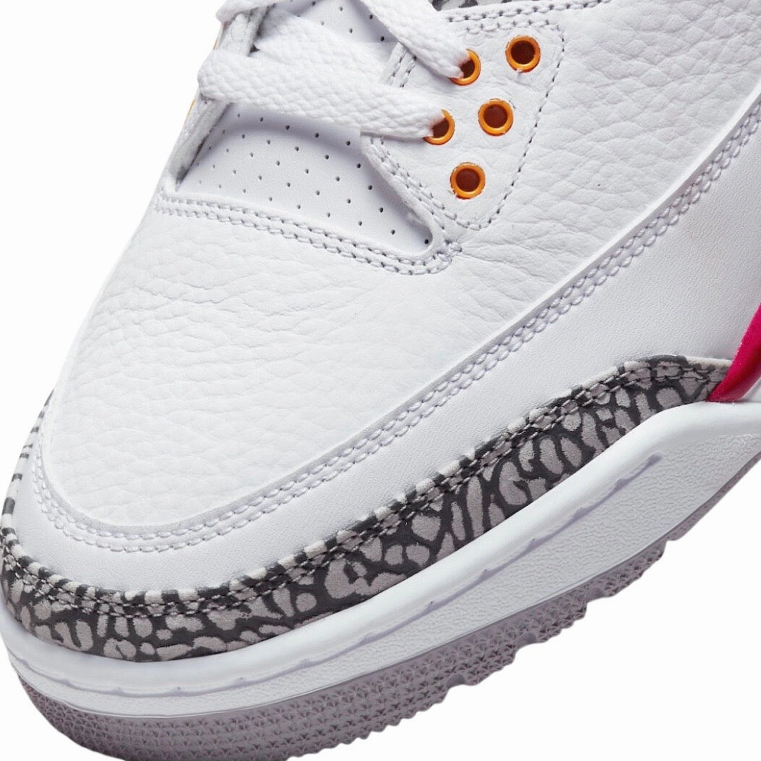 Air Jordan 3 Retro Cardinal White Light Curry Cardinal Red Basketball Shoes