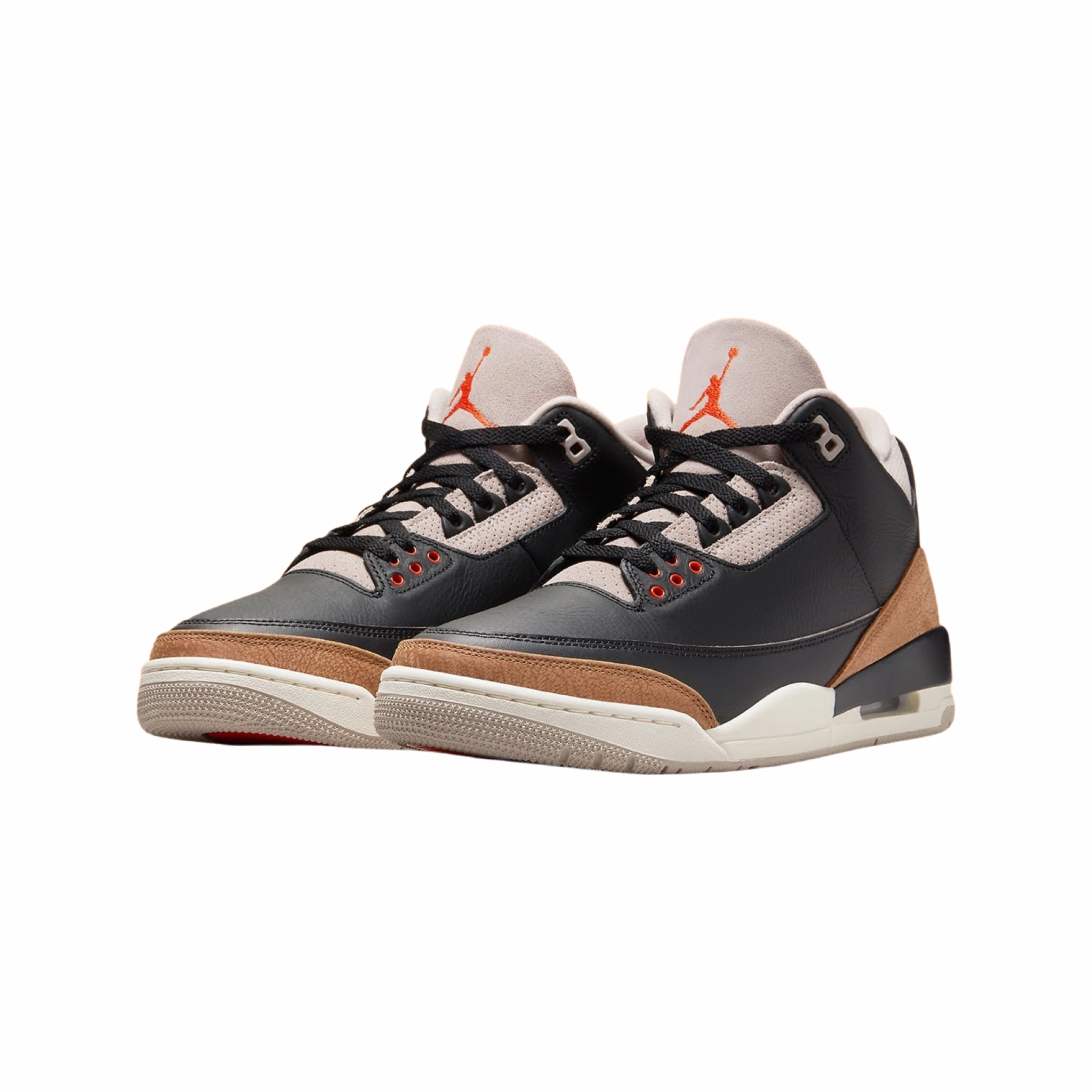 Air Jordan 3 Retro Fossil Stone Black Rush Orange Air Jordan basketball shoes with classic look