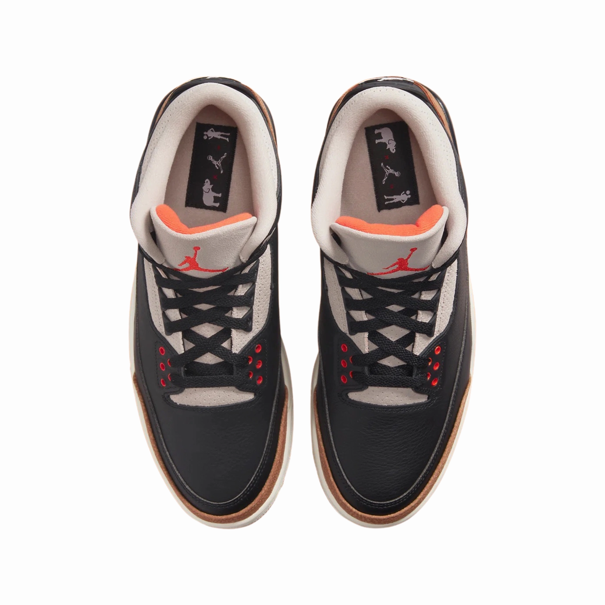 Air Jordan 3 Retro Fossil Stone Black Rush Orange Basketball Shoes