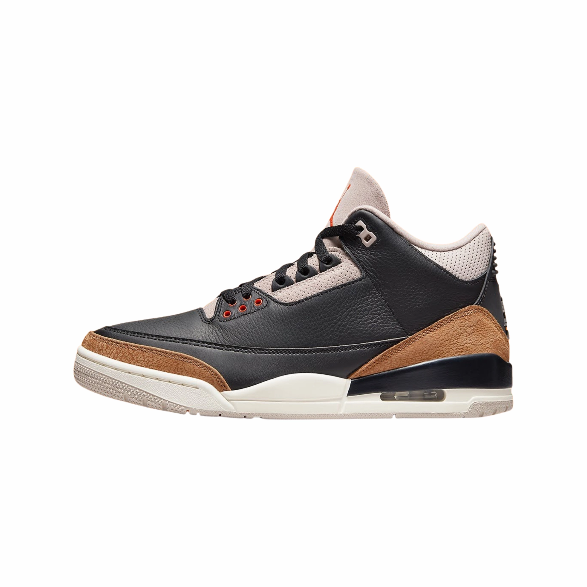 Air Jordan 3 Retro Fossil Stone Black Rush Orange Basketball Shoes