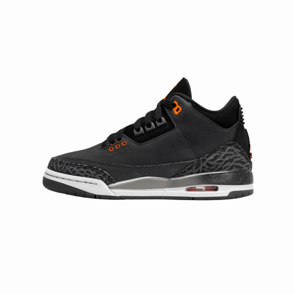 Air Jordan 3 Retro (GS) Fear Pack Night Stadium Total Orange Black Flat Pewter Neutral Grey (2023) Basketball Shoes