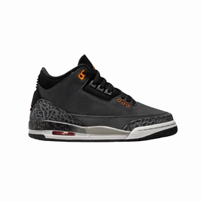 Air Jordan 3 Retro (GS) Fear Pack Night Stadium Total Orange Black Flat Pewter Neutral Grey (2023) Air Jordan basketball shoes with classic look