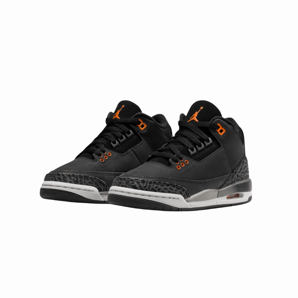 Air Jordan 3 Retro (GS) Fear Pack Night Stadium Total Orange Black Flat Pewter Neutral Grey (2023) Basketball Shoes