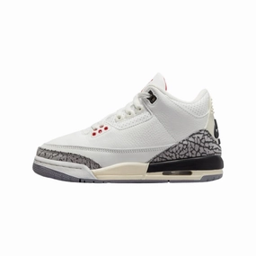 Air Jordan 3 Retro GS White Cement Reimagined White Cement Summit White Fire Red Black Air Jordan basketball shoes with classic look