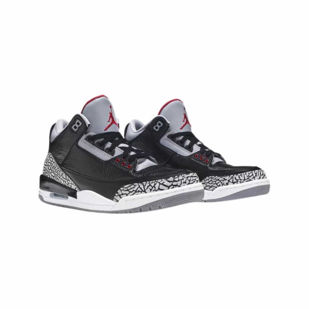 Air Jordan 3 Retro "Black Cement" 2011 Black Varsity Red Cement Grey Retro Sneakers
