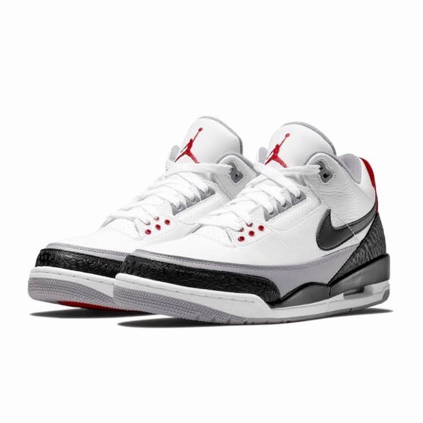 Air Jordan 3 Retro "Tinker" NRG White Black Fire Red Air Jordan retro sneakers for street style
