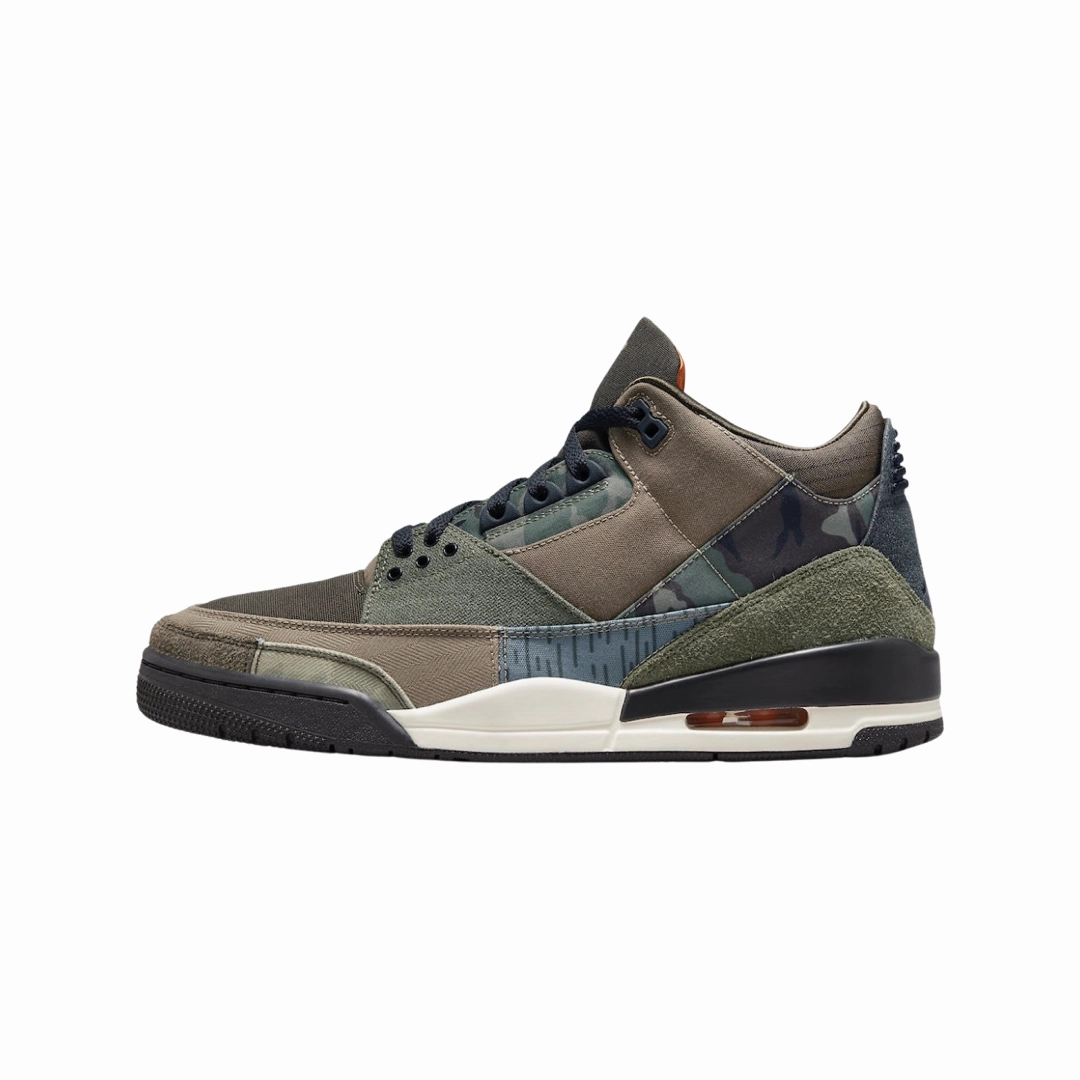 Air Jordan 3 Retro Special Edition Patchwork Camo Dark Hazel Multi Colour DO1830-200 Air Jordan basketball shoes with classic look
