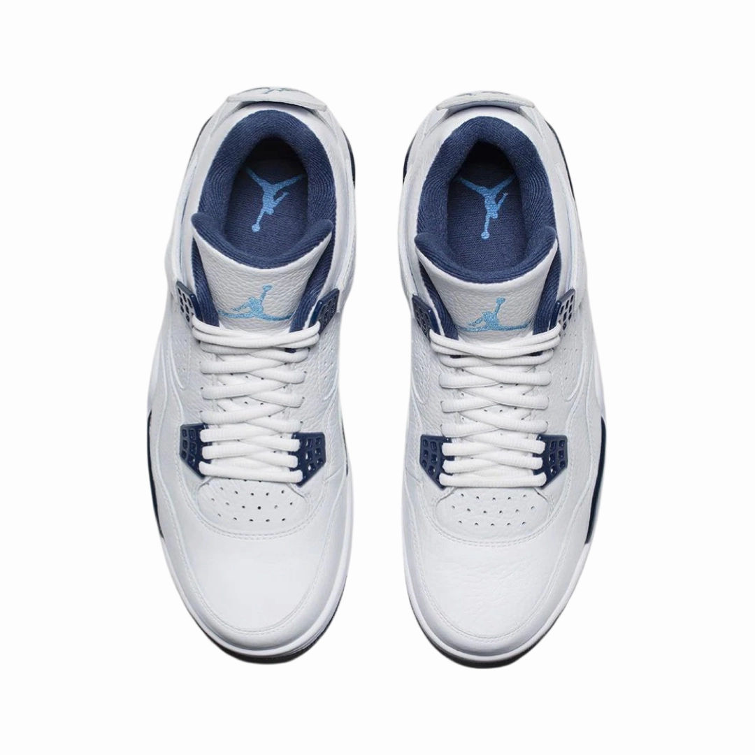 Air Jordan 4 Columbia White Legend Blue Midnight Navy Retro Sneakers