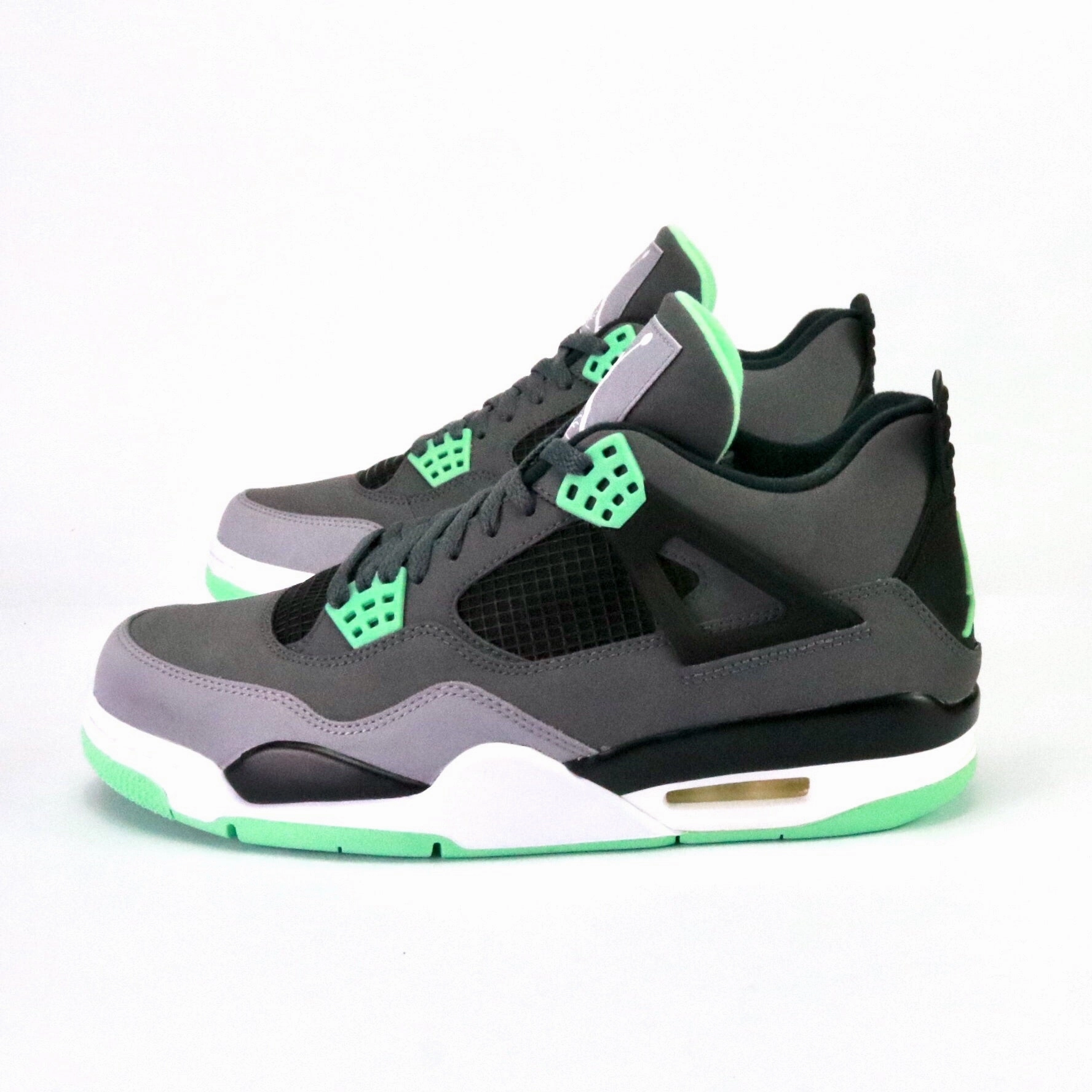 Air Jordan 4 Retro 'Green Glow' Dark Grey Green Glow Cement Grey Black Retro Sneakers