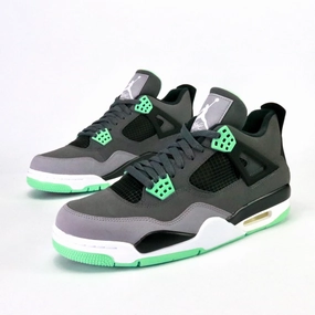 Air Jordan 4 Retro 'Green Glow' Dark Grey Green Glow Cement Grey Black Air Jordan retro sneakers for street style
