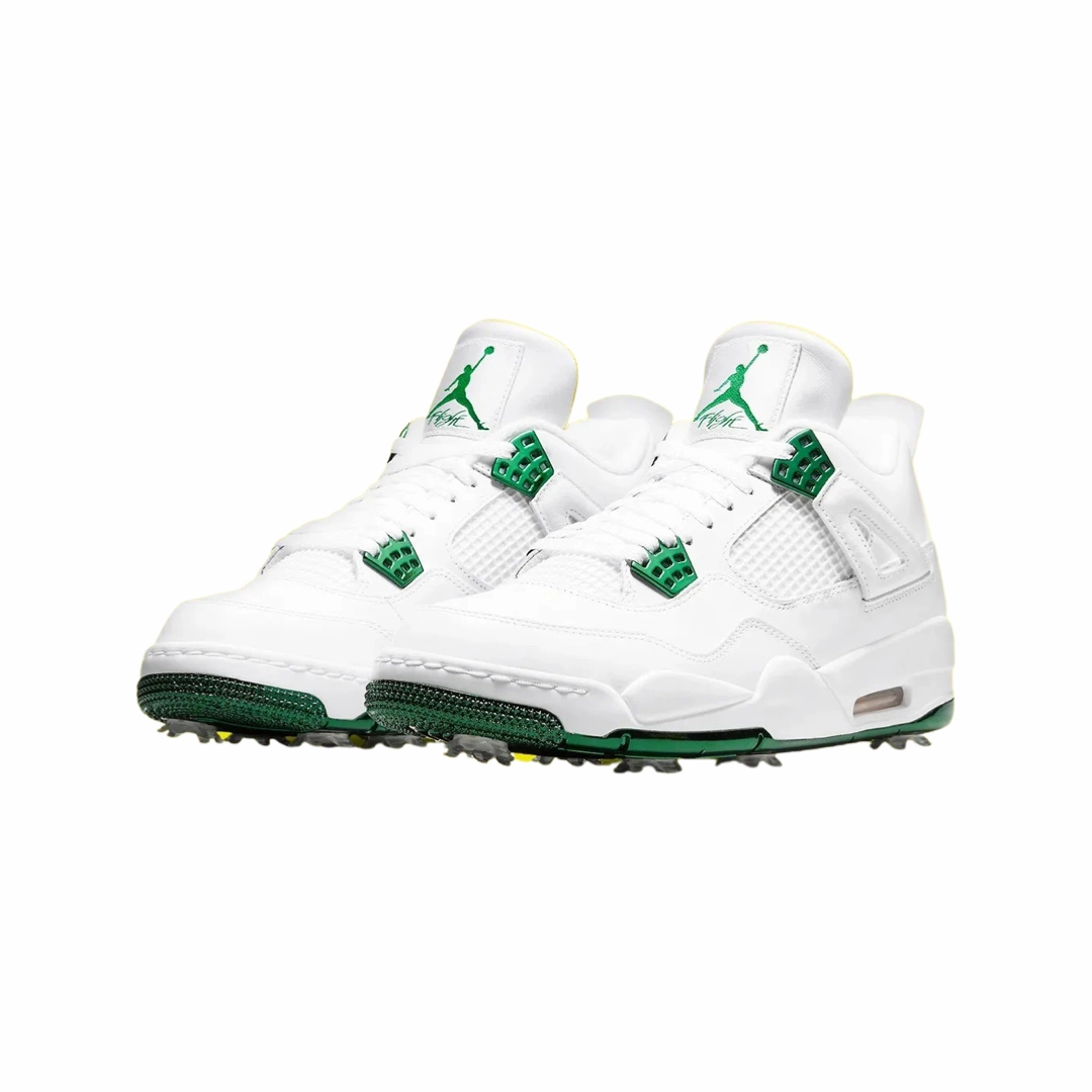 Air Jordan 4 Retro Golf Master Tournament White Metallic Green Basketball Shoes