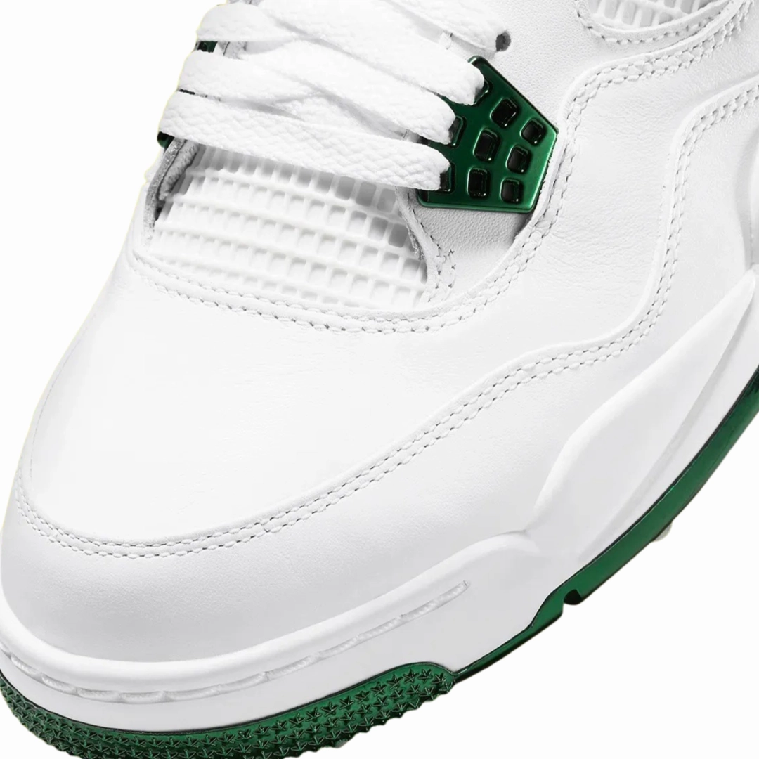 Air Jordan 4 Retro Golf Master Tournament White Metallic Green Basketball Shoes