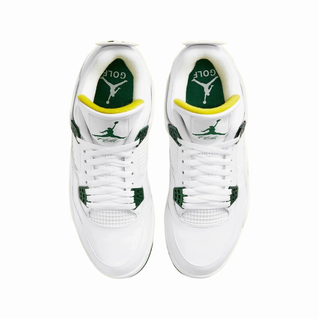 Air Jordan 4 Retro Golf Master Tournament White Metallic Green Basketball Shoes