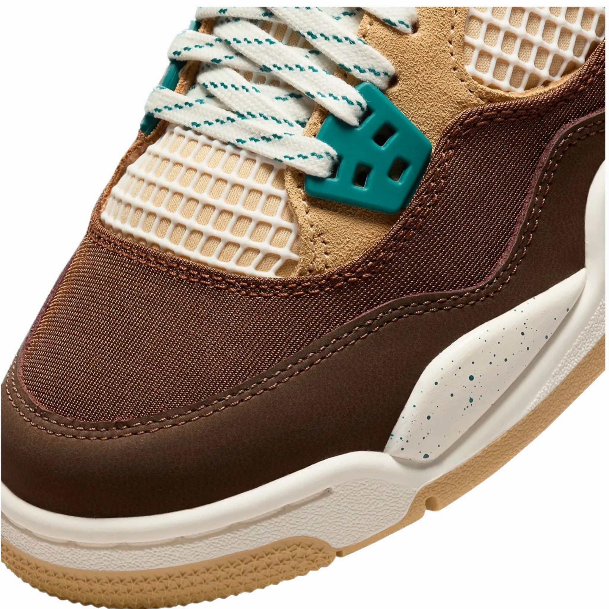 Air Jordan 4 Retro (GS) Cacao Wow Geode Teal Ale Brown Twine Sail Luminous Green Basketball Shoes