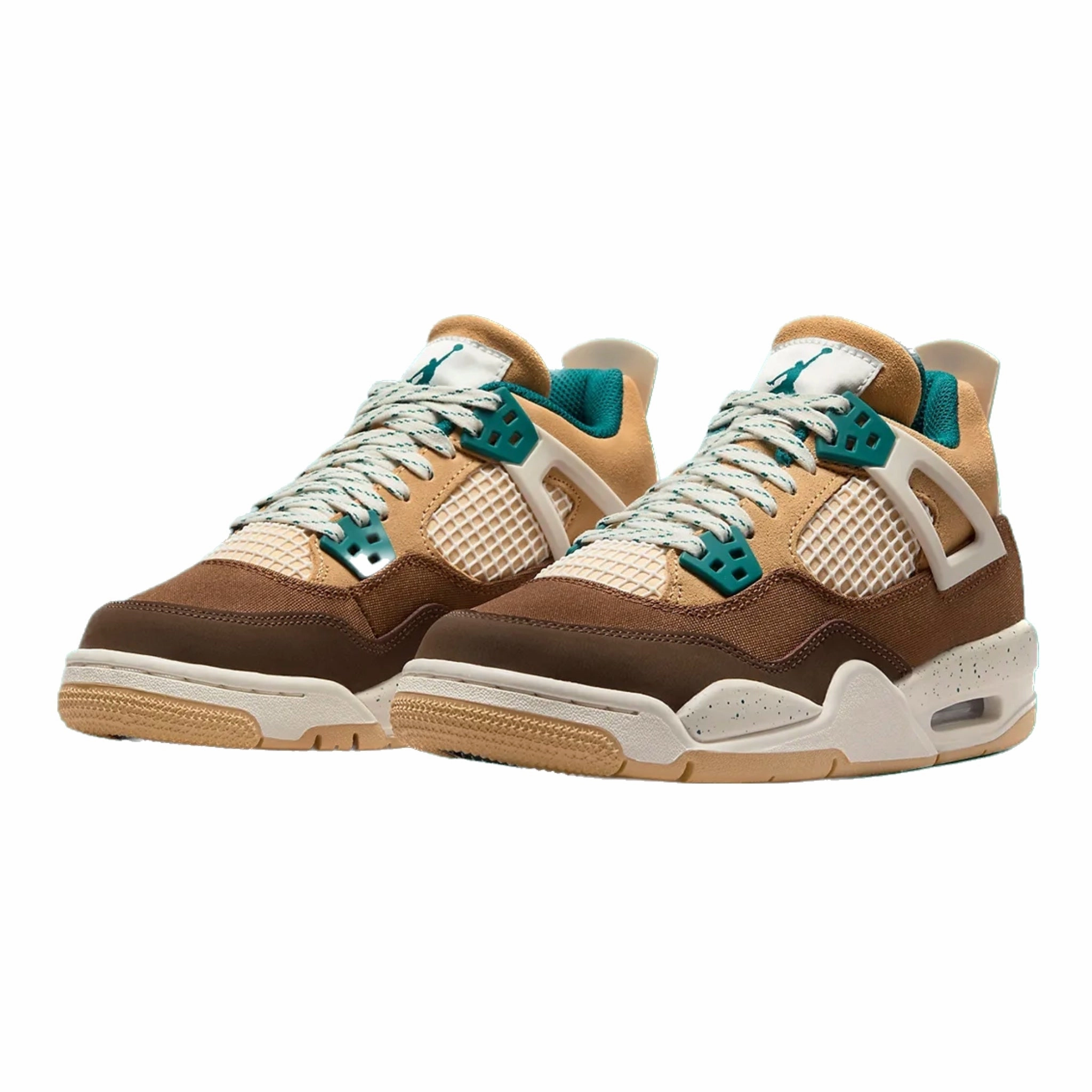 Air Jordan 4 Retro (GS) Cacao Wow Geode Teal Ale Brown Twine Sail Luminous Green Basketball Shoes