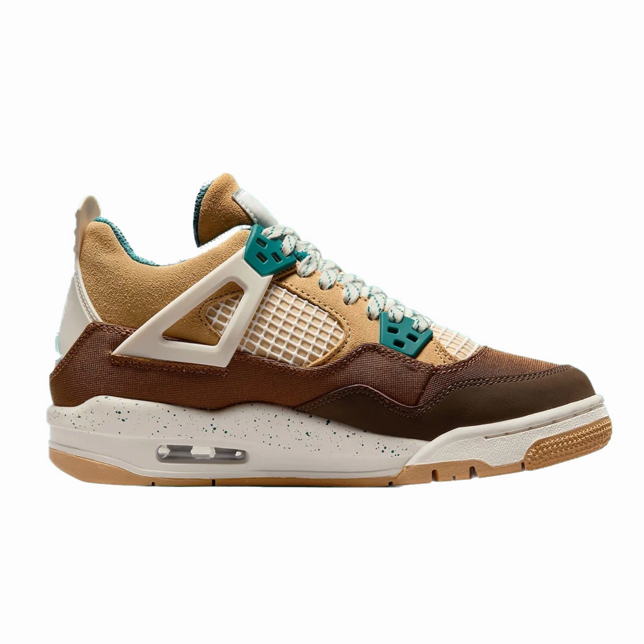 Air Jordan 4 Retro (GS) Cacao Wow Geode Teal Ale Brown Twine Sail Luminous Green Basketball Shoes