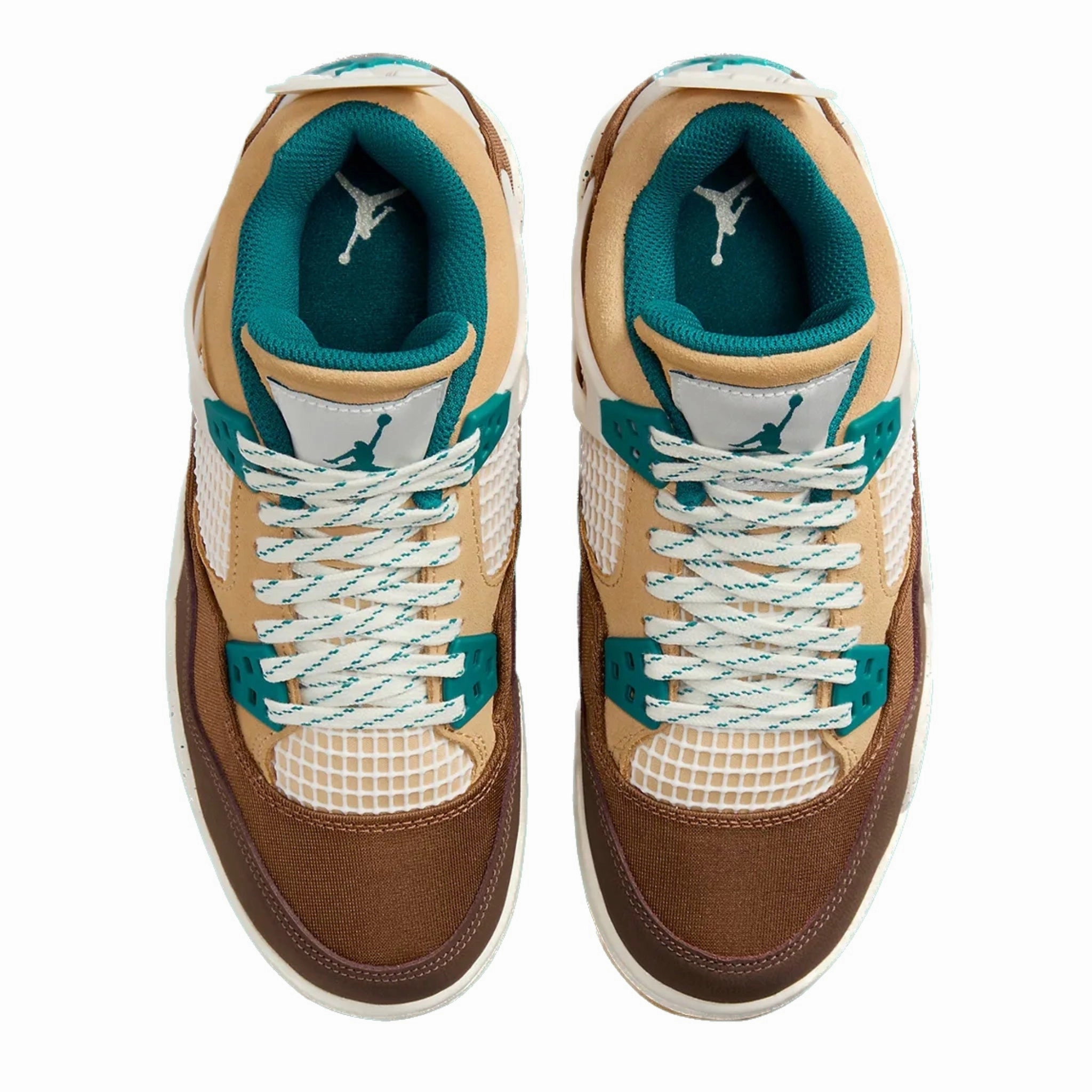 Air Jordan 4 Retro (GS) Cacao Wow Geode Teal Ale Brown Twine Sail Luminous Green Basketball Shoes