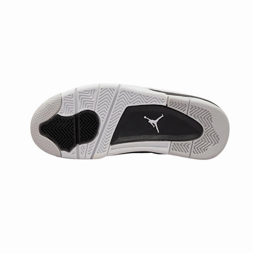 Air Jordan 4 Retro GS Military Black White Black Neutral Grey Basketball Shoes