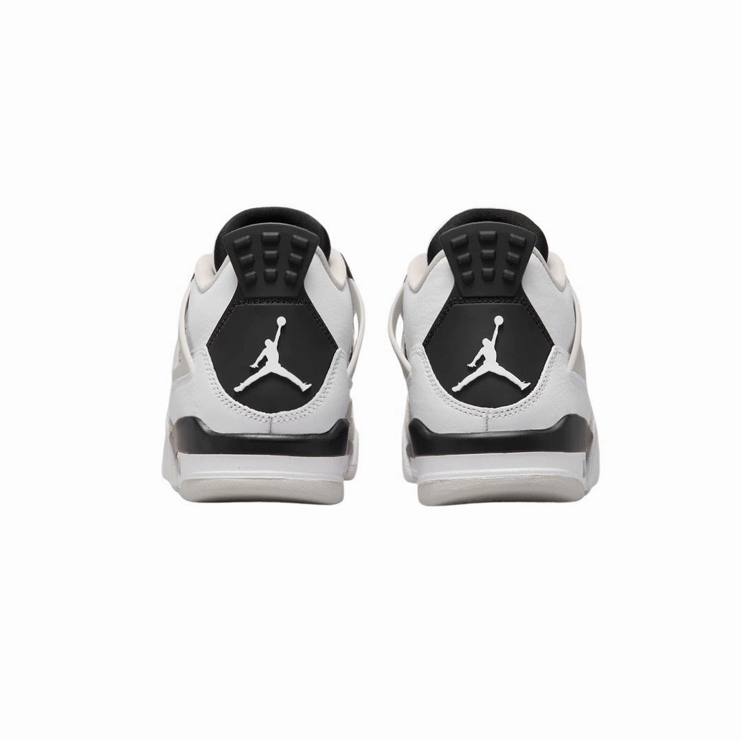 Air Jordan 4 Retro GS Military Black White Black Neutral Grey Basketball Shoes