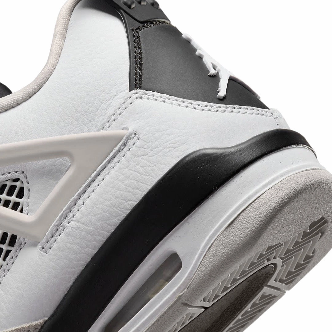 Air Jordan 4 Retro GS Military Black White Black Neutral Grey Basketball Shoes