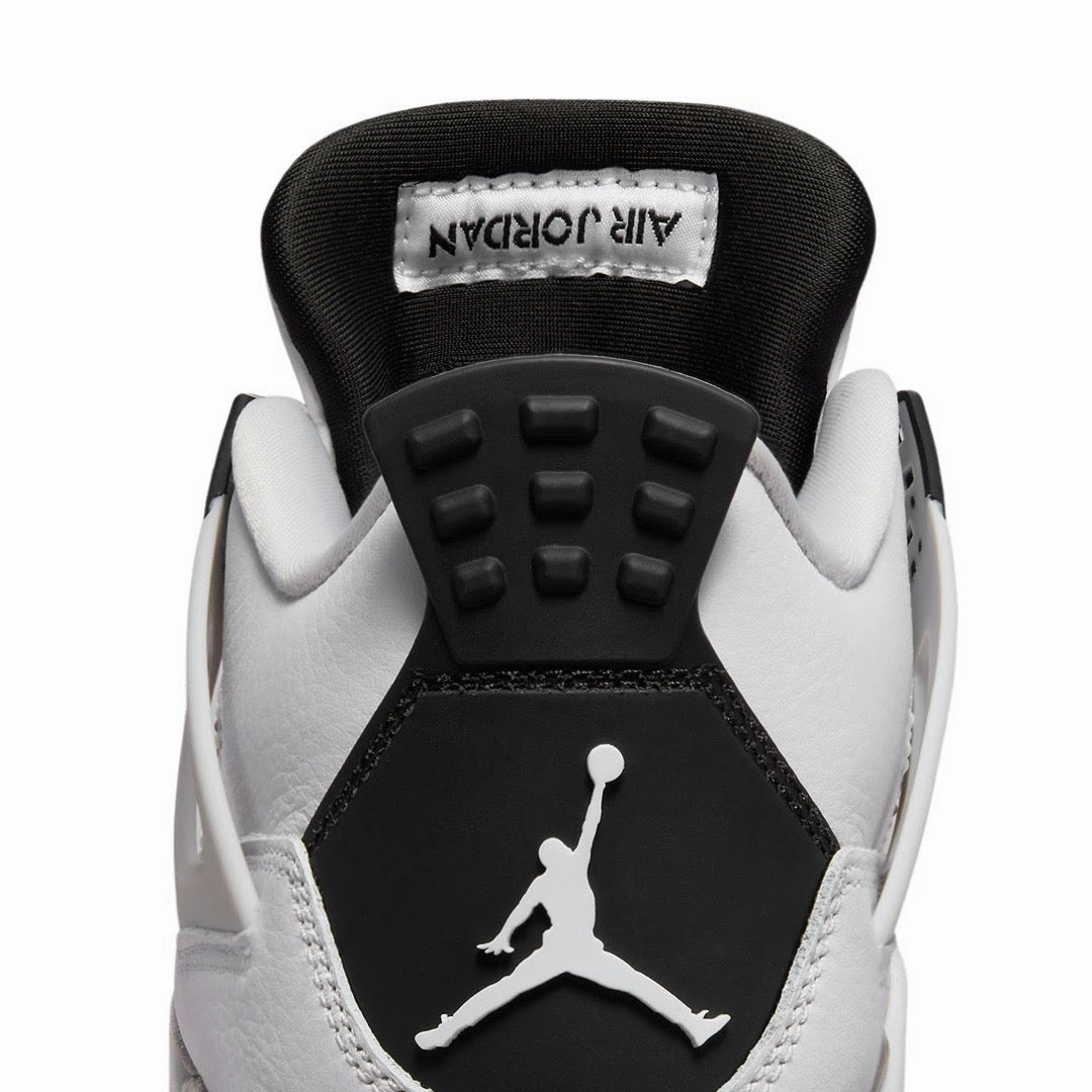 Air Jordan 4 Retro GS Military Black White Black Neutral Grey Basketball Shoes