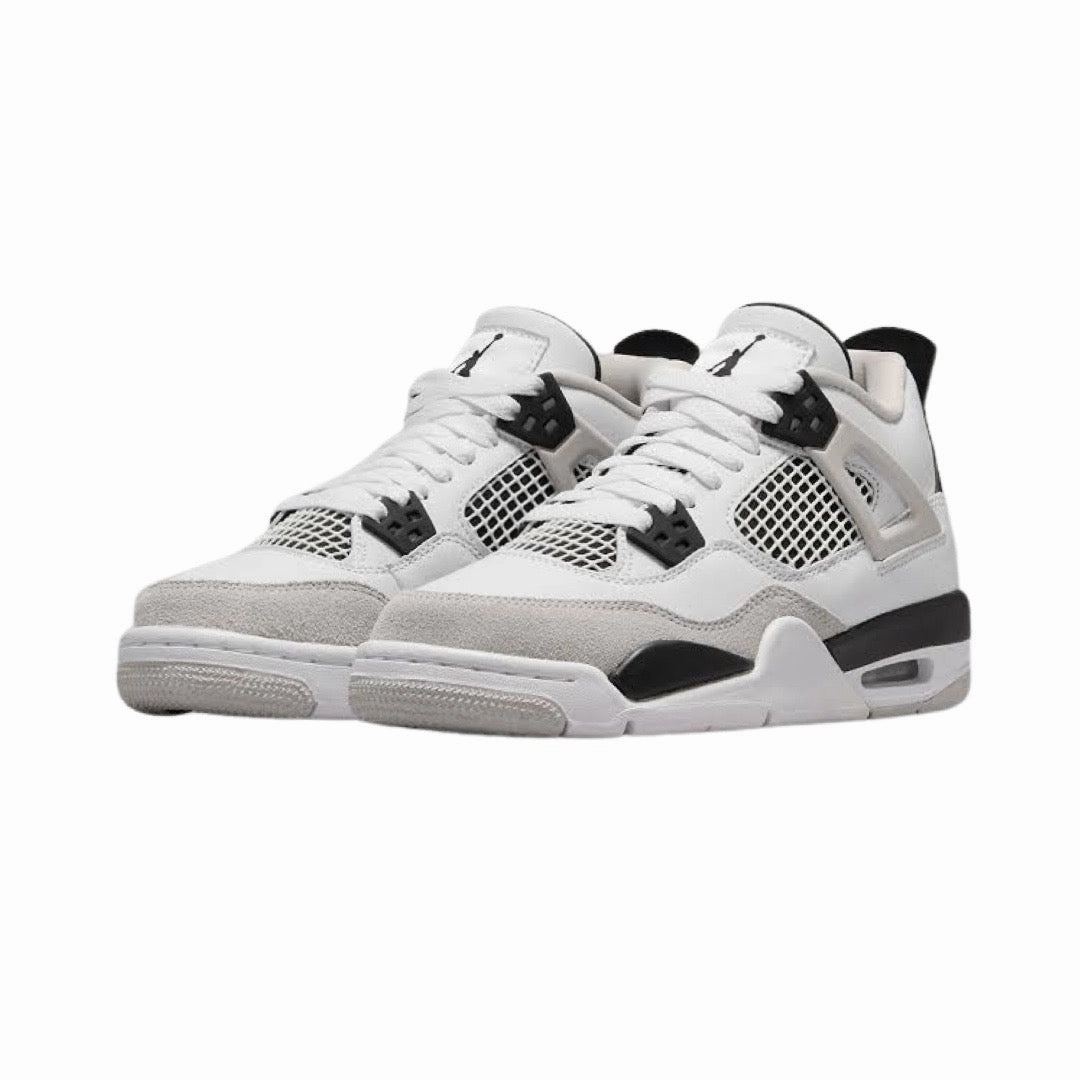 Air Jordan 4 Retro GS Military Black White Black Neutral Grey Air Jordan basketball shoes with classic look