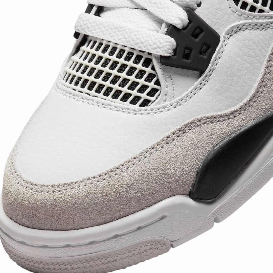 Air Jordan 4 Retro GS Military Black White Black Neutral Grey Basketball Shoes