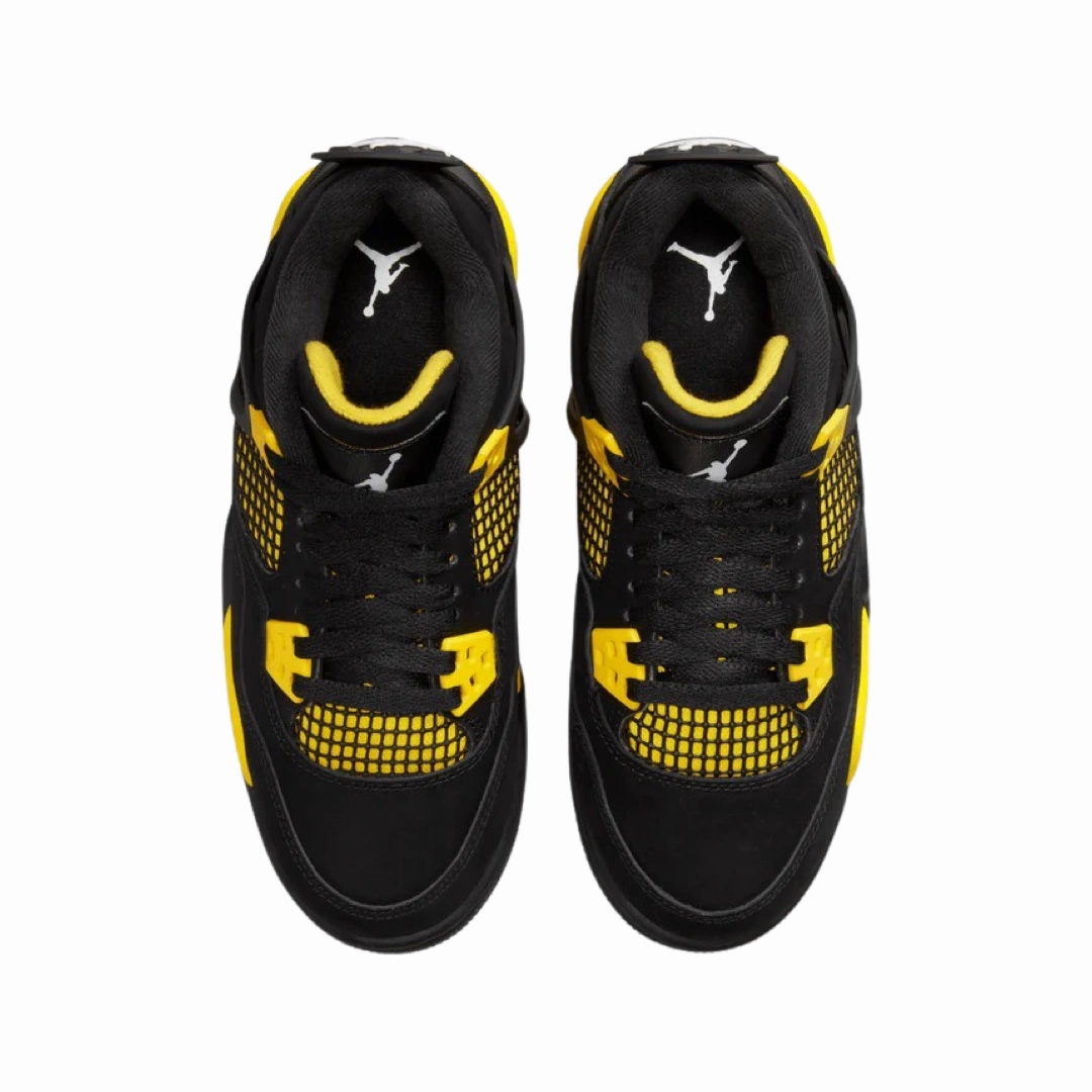 Air Jordan 4 Retro GS Thunder 2023 Black White Tour Yellow Basketball Shoes