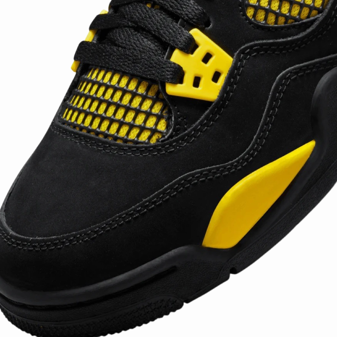 Air Jordan 4 Retro GS Thunder 2023 Black White Tour Yellow Basketball Shoes