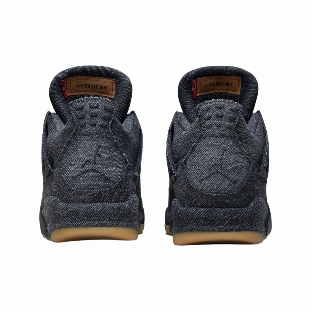 Air Jordan 4 Retro Levis Black Denim (Blank Tag) Basketball Shoes