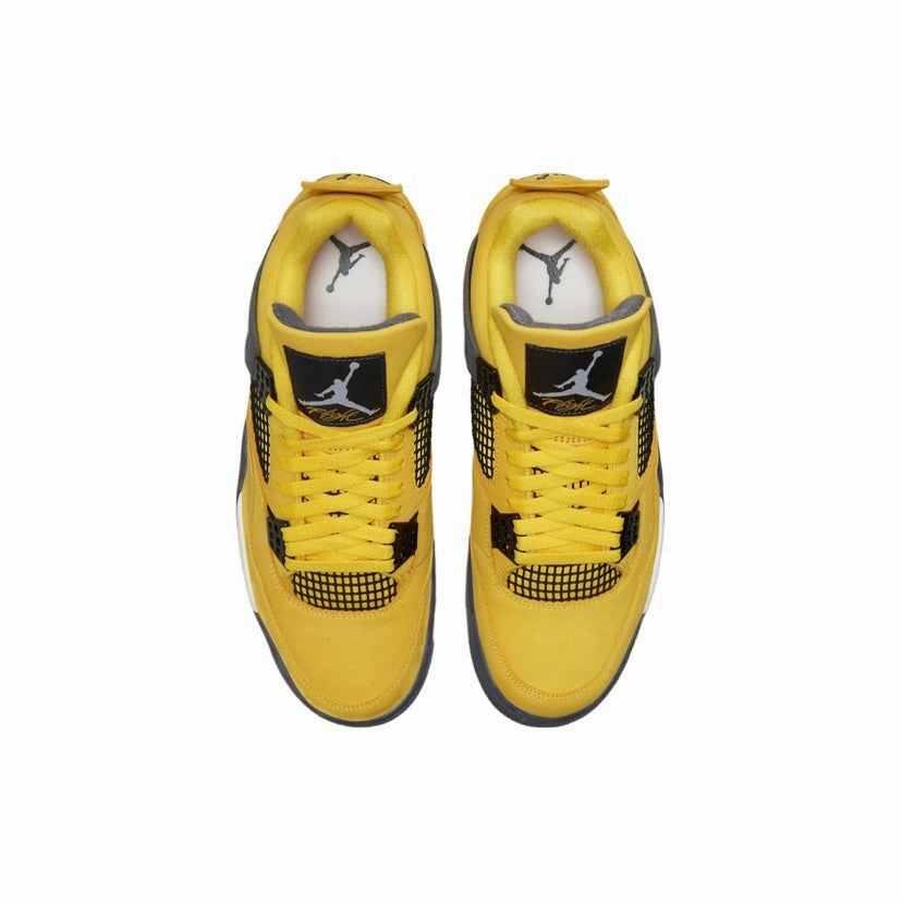 Air Jordan 4 Retro Lightning 2021 Tour Yellow White Dark Blue Grey Retro Sneakers