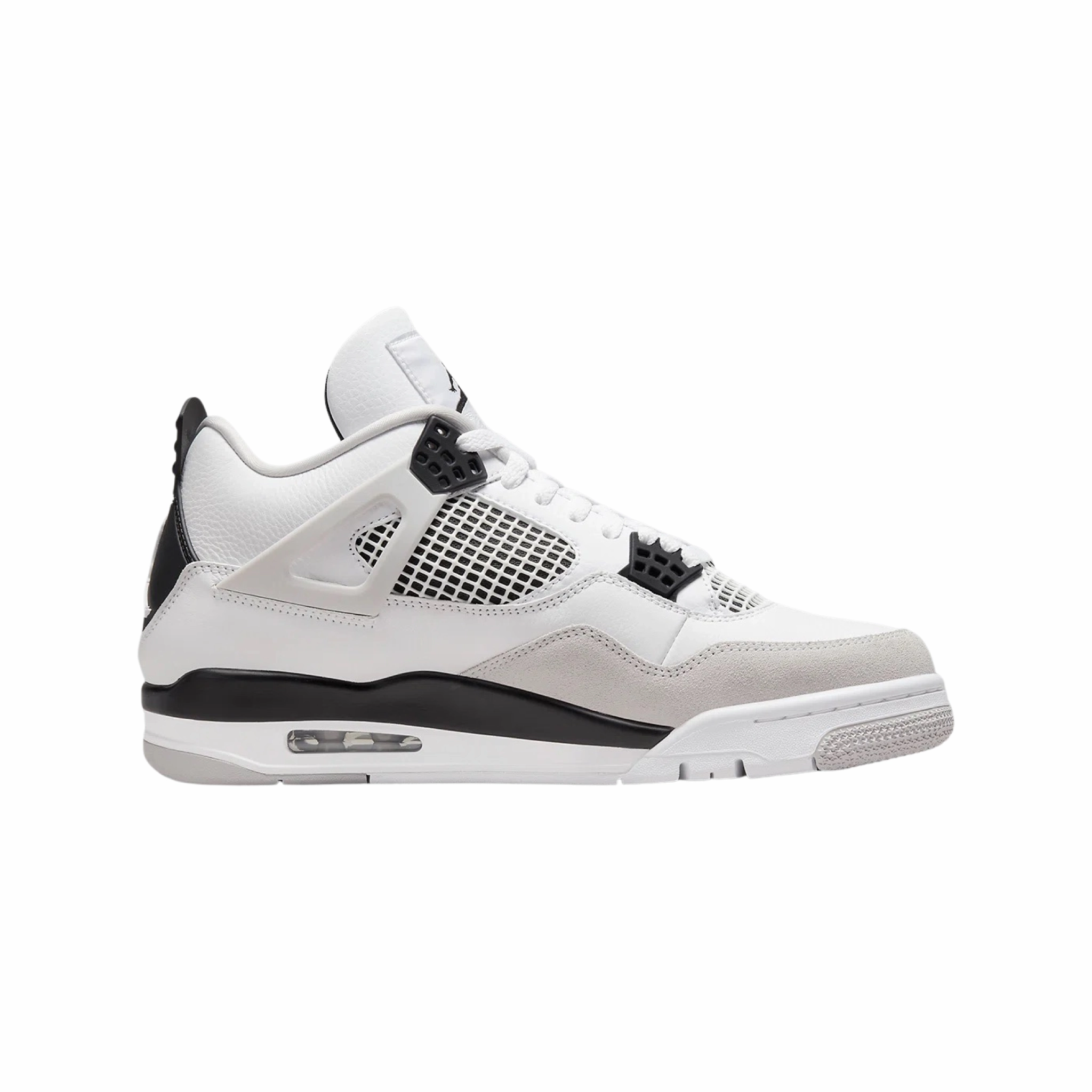 Air Jordan 4 Retro Military Black White Black Neutral Grey Basketball Shoes