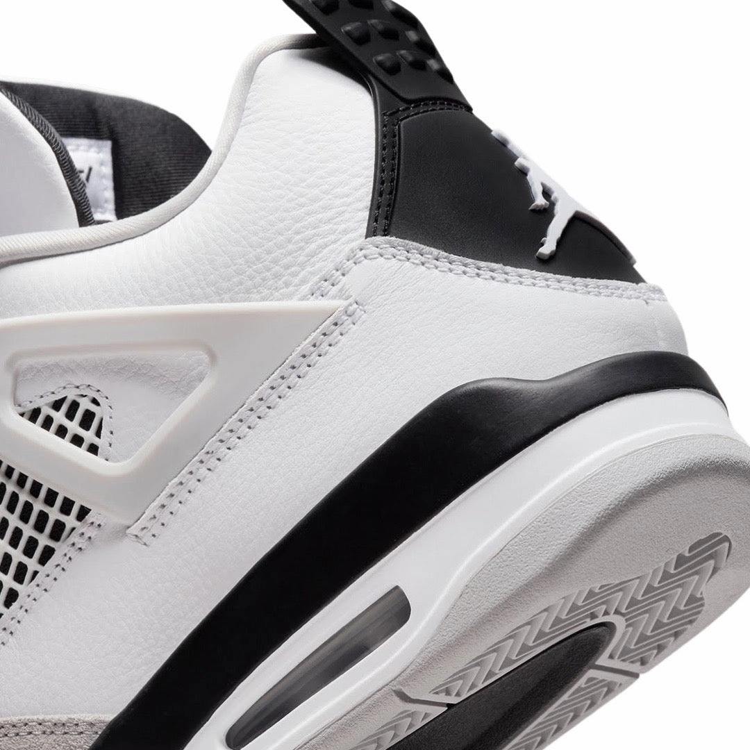 Air Jordan 4 Retro Military Black White Black Neutral Grey Basketball Shoes