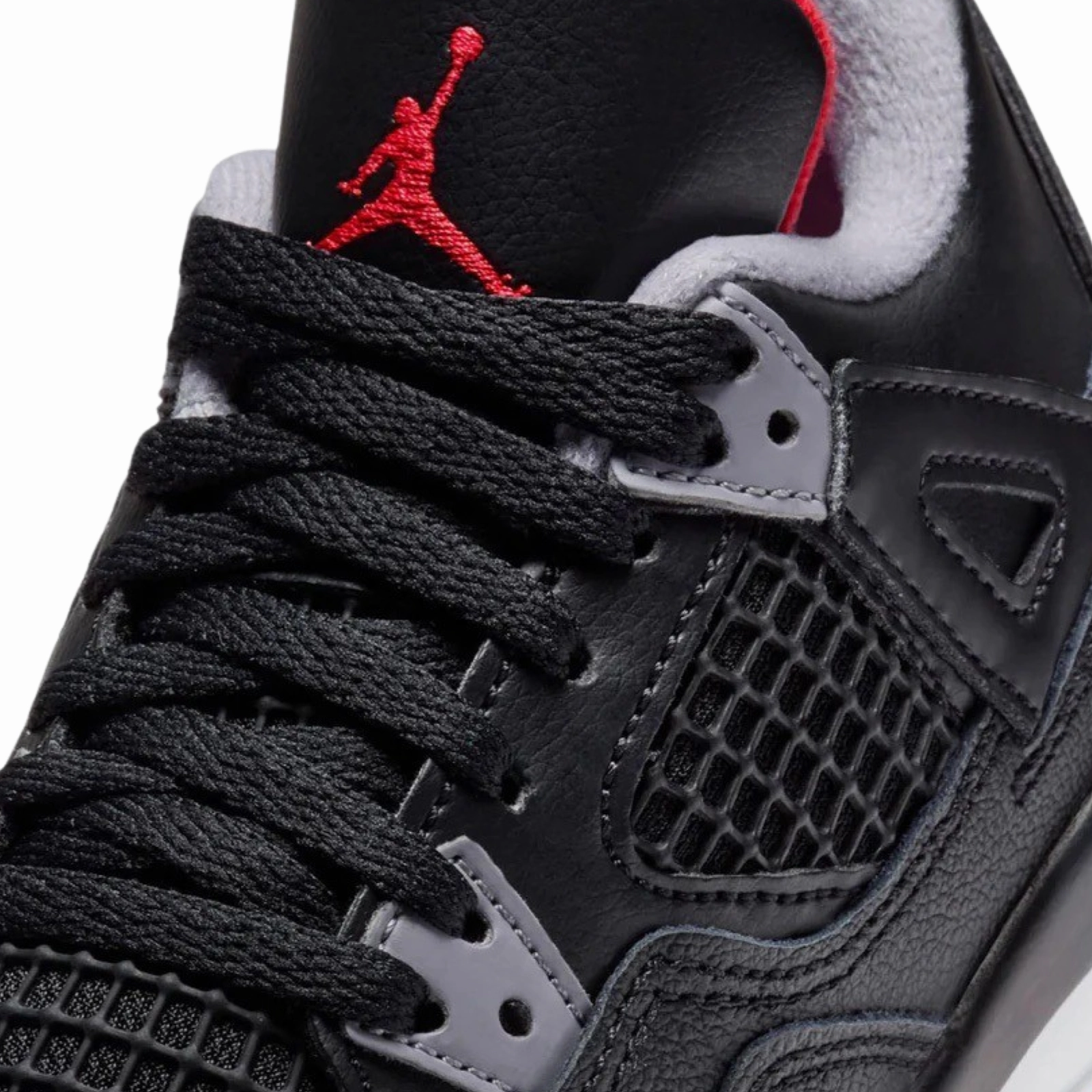 Air Jordan 4 Retro Reimagined BRED 2024 Black Fire Red Cement Grey  (Pre School) Basketball Shoes
