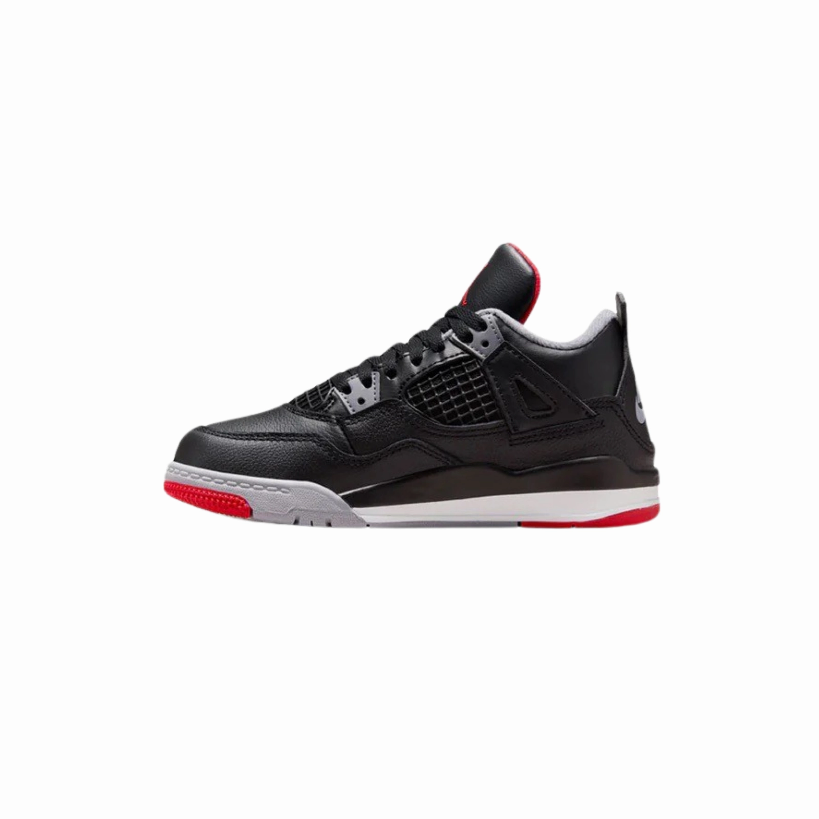 Air Jordan 4 Retro Reimagined BRED 2024 Black Fire Red Cement Grey  (Pre School) Air Jordan basketball shoes with classic look