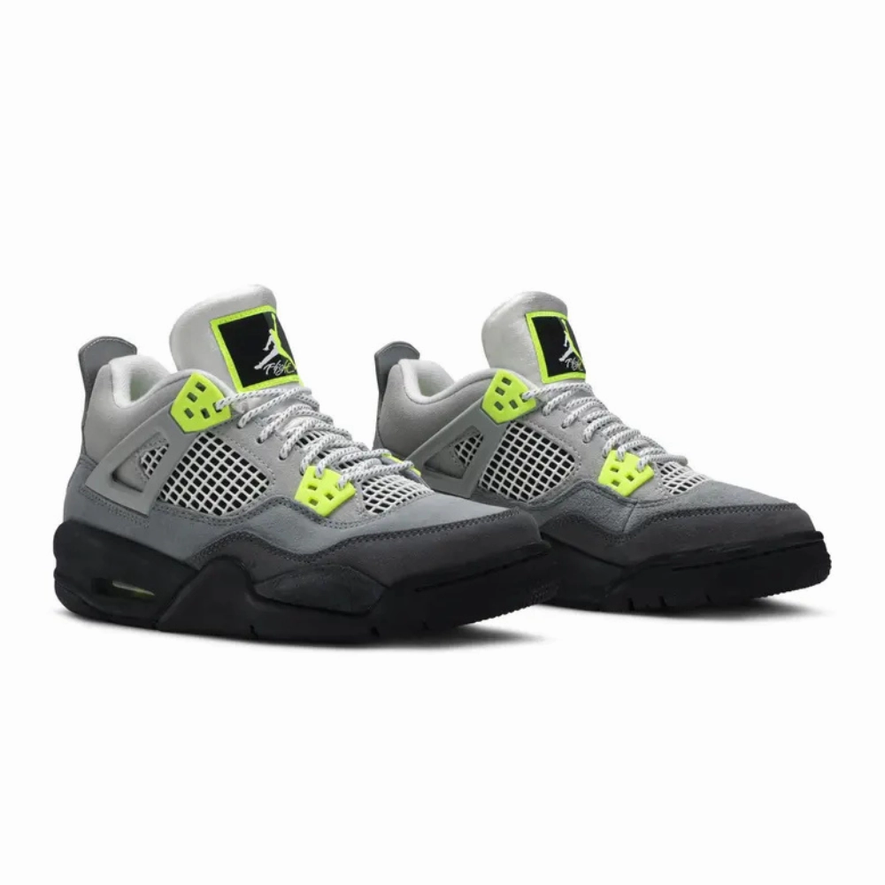 Air Jordan 4 Retro SE 95 Neon GS Cool Grey Volt Wolf Grey Anthracite Basketball Shoes