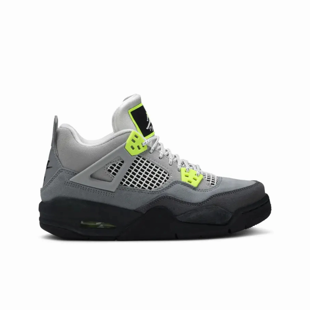 Air Jordan 4 Retro SE 95 Neon GS Cool Grey Volt Wolf Grey Anthracite Basketball Shoes