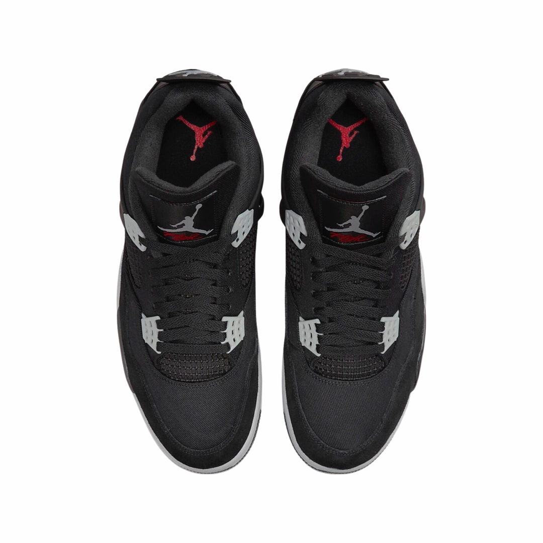Air Jordan 4 Retro SE Black Canvas Black Light Steel Grey White Basketball Shoes