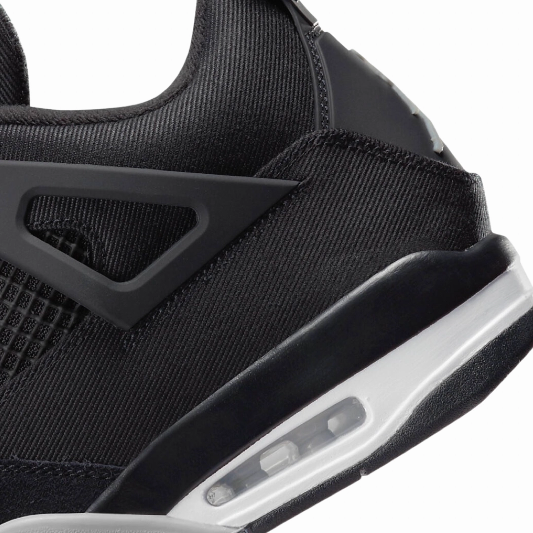 Air Jordan 4 Retro SE Black Canvas Black Light Steel Grey White Basketball Shoes