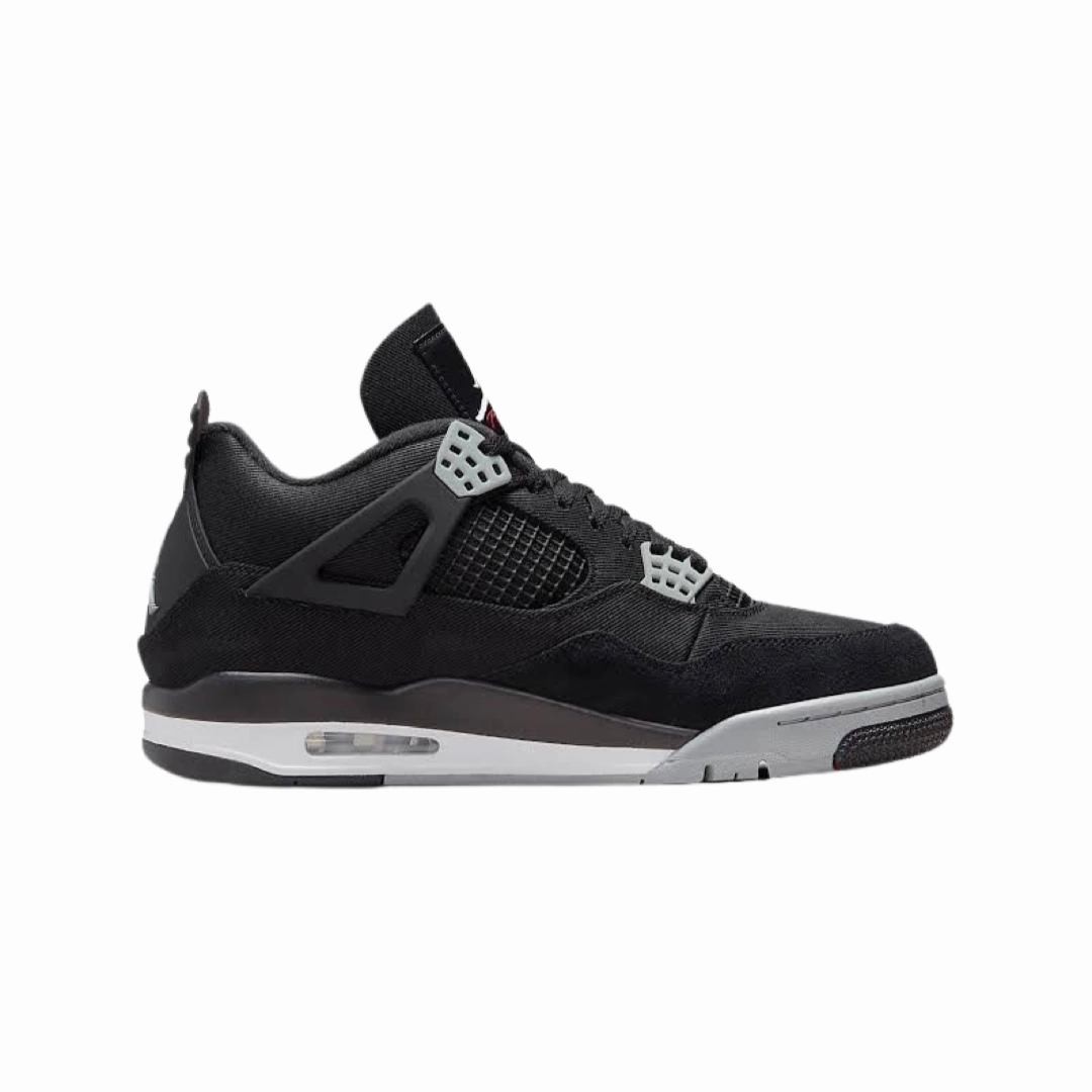 Air Jordan 4 Retro SE Black Canvas Black Light Steel Grey White Basketball Shoes
