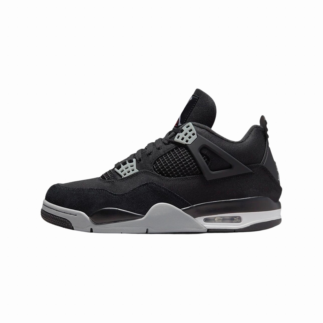 Air Jordan 4 Retro SE Black Canvas Black Light Steel Grey White Air Jordan basketball shoes with classic look