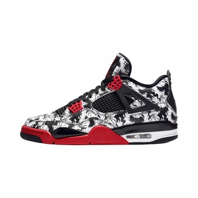 Air Jordan 4 Retro Tattoo 2018 White Fire Red Black Air Jordan basketball shoes with classic look