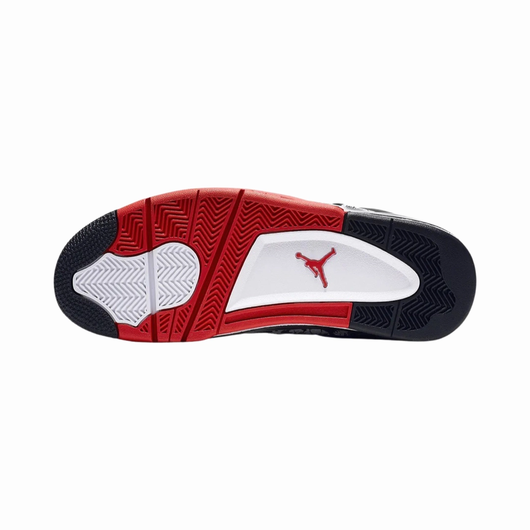 Air Jordan 4 Retro Tattoo 2018 White Fire Red Black Basketball Shoes