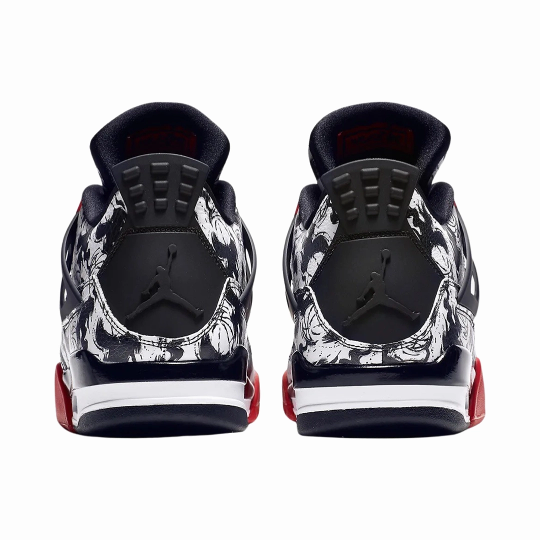 Air Jordan 4 Retro Tattoo 2018 White Fire Red Black Basketball Shoes