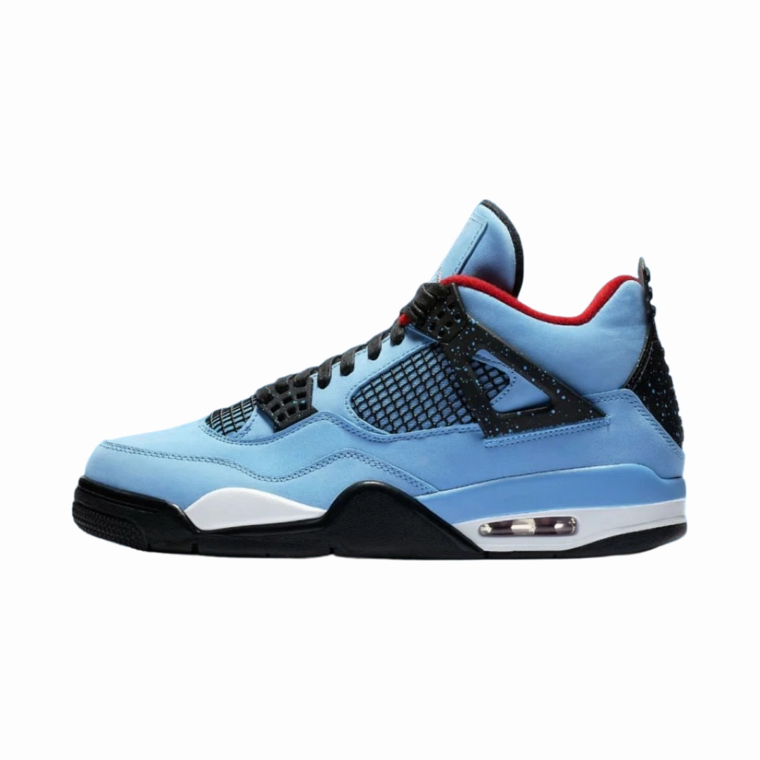 Air Jordan 4 Retro Travis Scott Cactus Jack  UNIVERSITY BLUE/BLACK-VARSITY RED Air Jordan basketball shoes with classic look