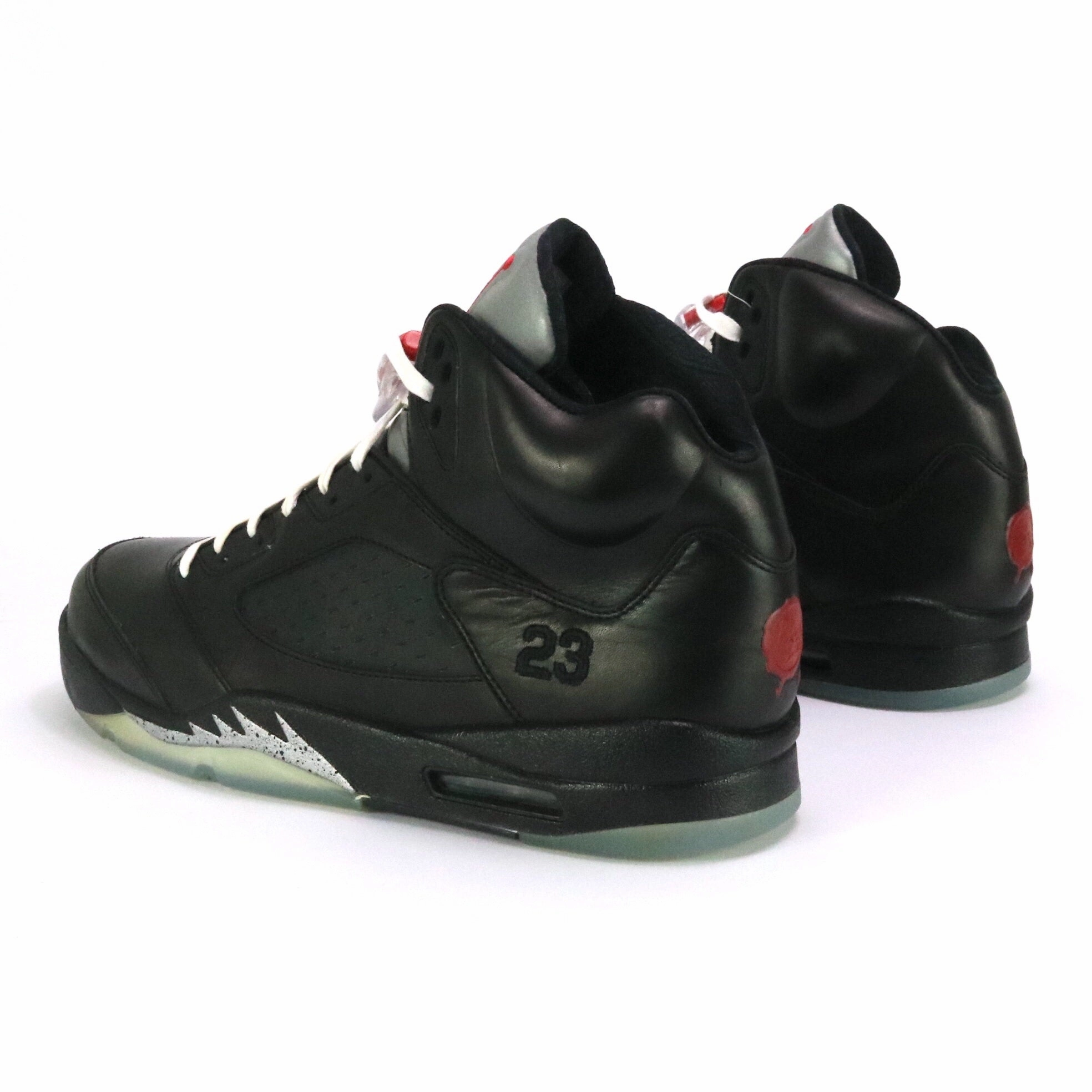 Air Jordan 5 Premio Bin 23 Black Black Metallic Silver Retro Sneakers