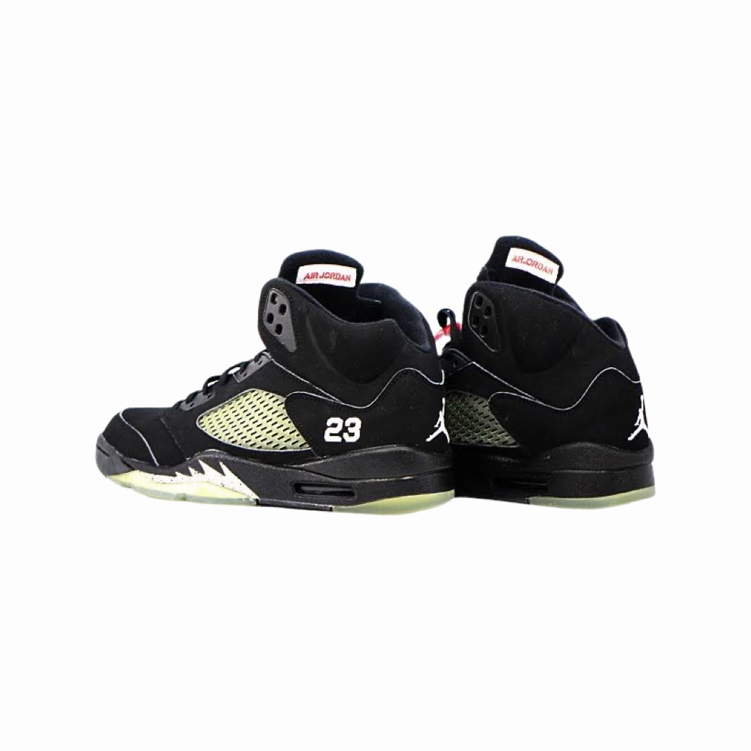 Air Jordan 5 Retro 2006 Black Metallic Fire Red Basketball Shoes