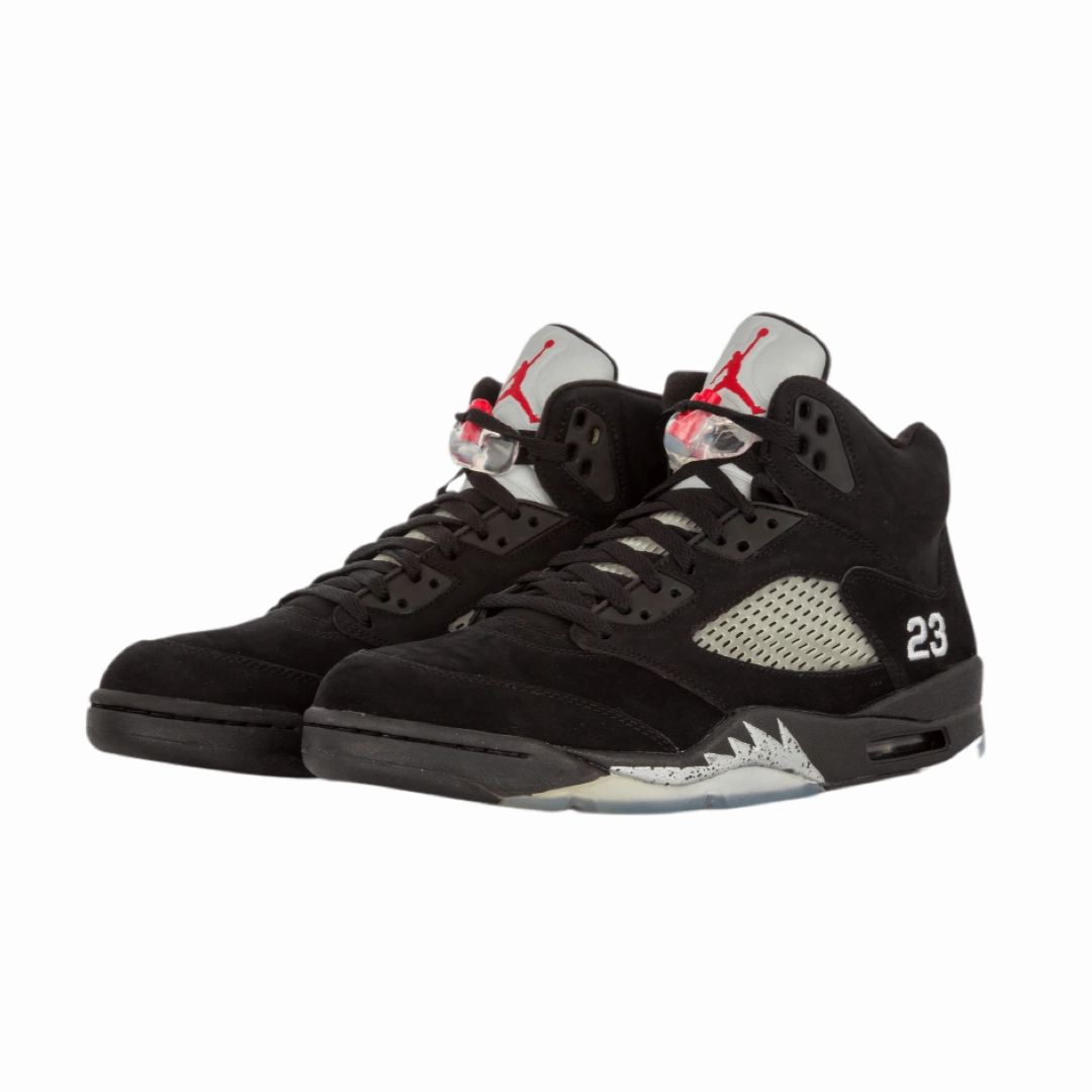 Air Jordan 5 Retro 2006 Black Metallic Fire Red Basketball Shoes