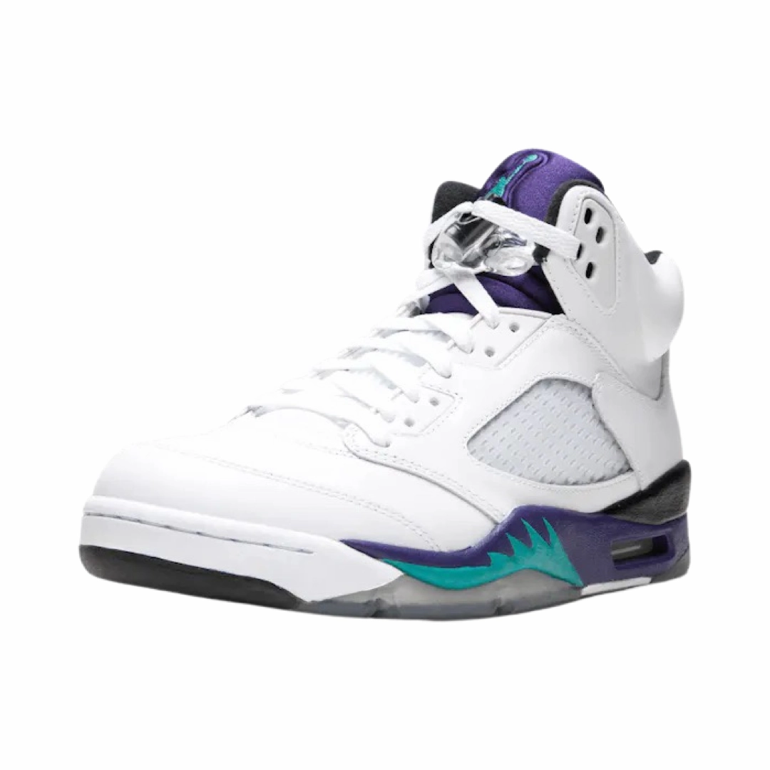 Air Jordan 5 Retro 'White Grape' 2013 Emerald Grape Ice Black Retro Sneakers