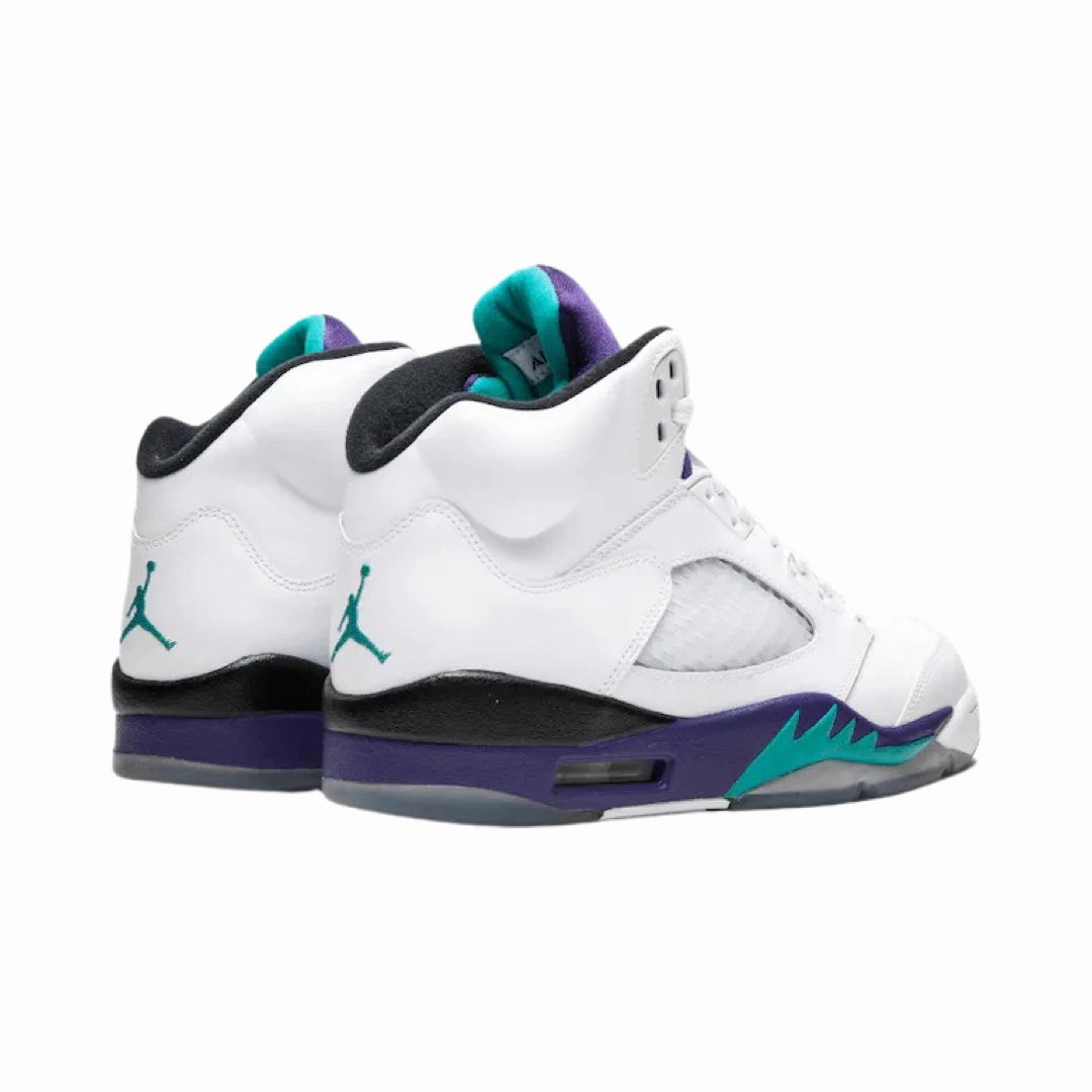 Air Jordan 5 Retro 'White Grape' 2013 Emerald Grape Ice Black Retro Sneakers